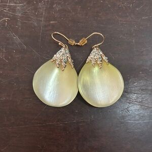 Alexis Bittar Gold and Cream Teardrop Earrings